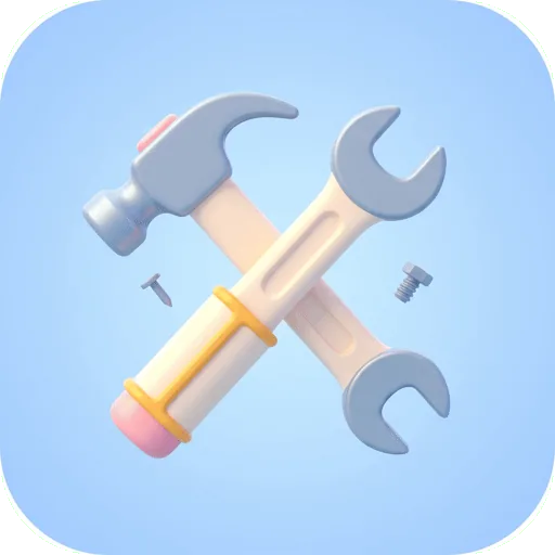 The Tiny Builder mark: a hammer and wrench crossed